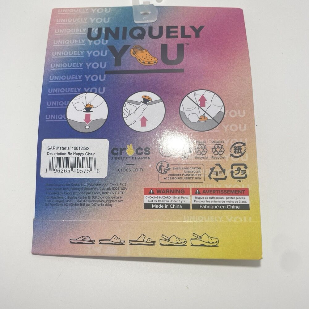 CROCS Jibbitz [ Be Happy Chain ] Genuine Crocs Brand New - Picture 5 of 6